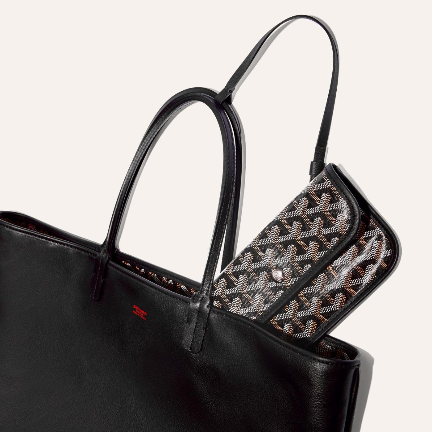 Goyard Goyardine Black Anjou PM Reversible Tote Bag Palladium Hardware - Image 3